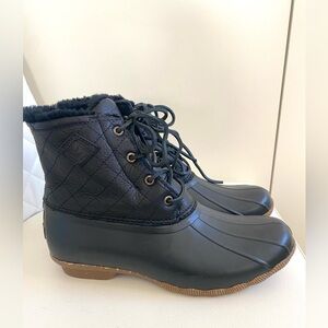 SPERRY THINSULATE LEATHER UPPER LACE UP RAIN/ SNOW BOOTS BLACK BRAND NEW SIZE 9